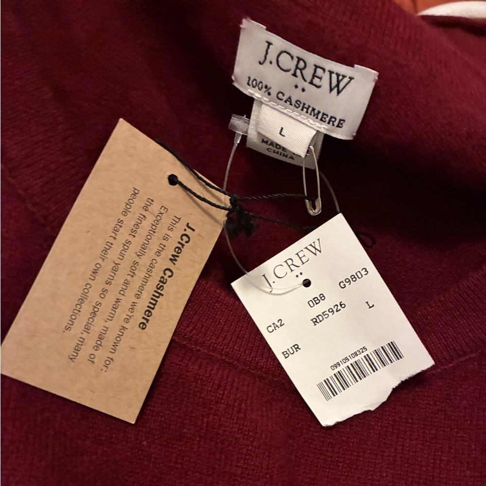 J.Crew women's crewneck Burgundy Cashmere Sweater - Picture 4 of 4